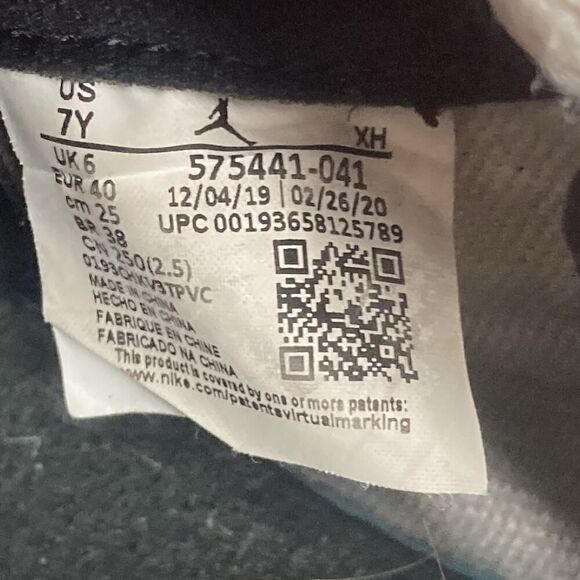 Youth Size 7Y Gs Jordan 1 High Royal Toe Shoe Blue Black Nike Air Retro OG 2020 - Picture 9 of 9